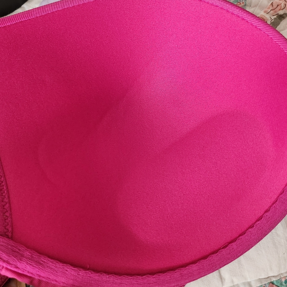 Cacique Front Closure Lace Back Boost Plunge- Fuchsia Red Size 42C - Picture 8 of 13